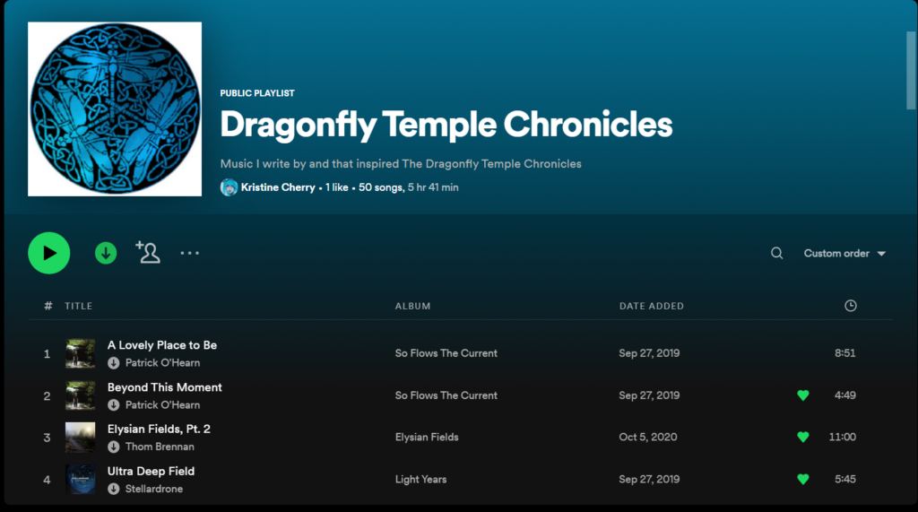 Spotify Dragonfly Temple Chronicles Playlist