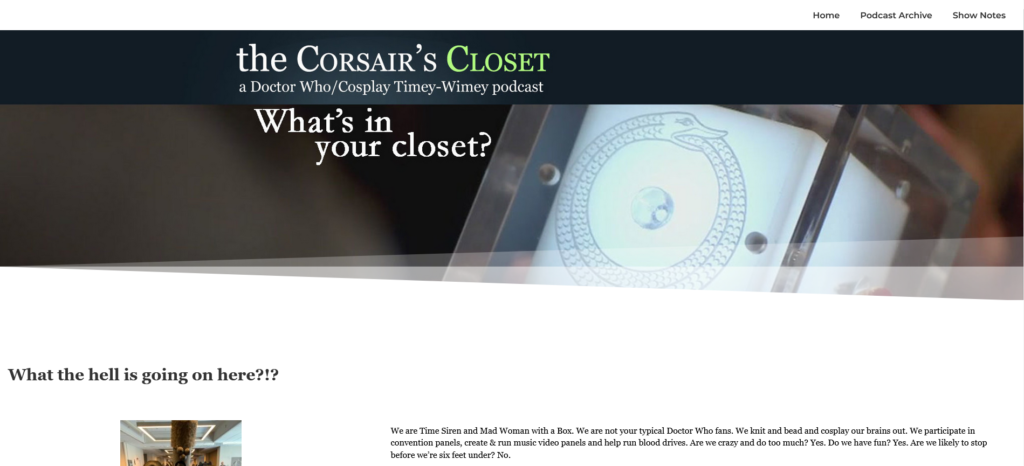 Corsairs Closet website - after