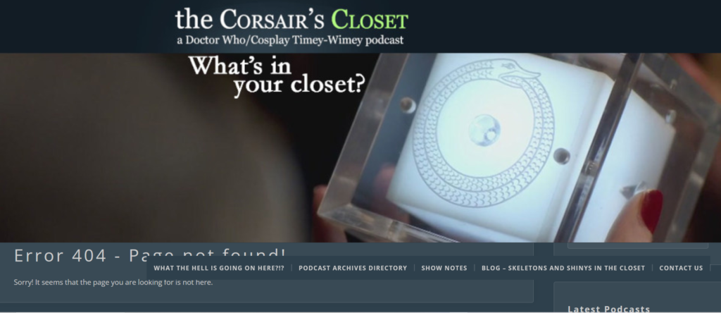 Corsairs Closet website - before
